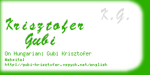 krisztofer gubi business card